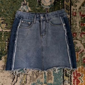 Distressed Blue Denim skirt